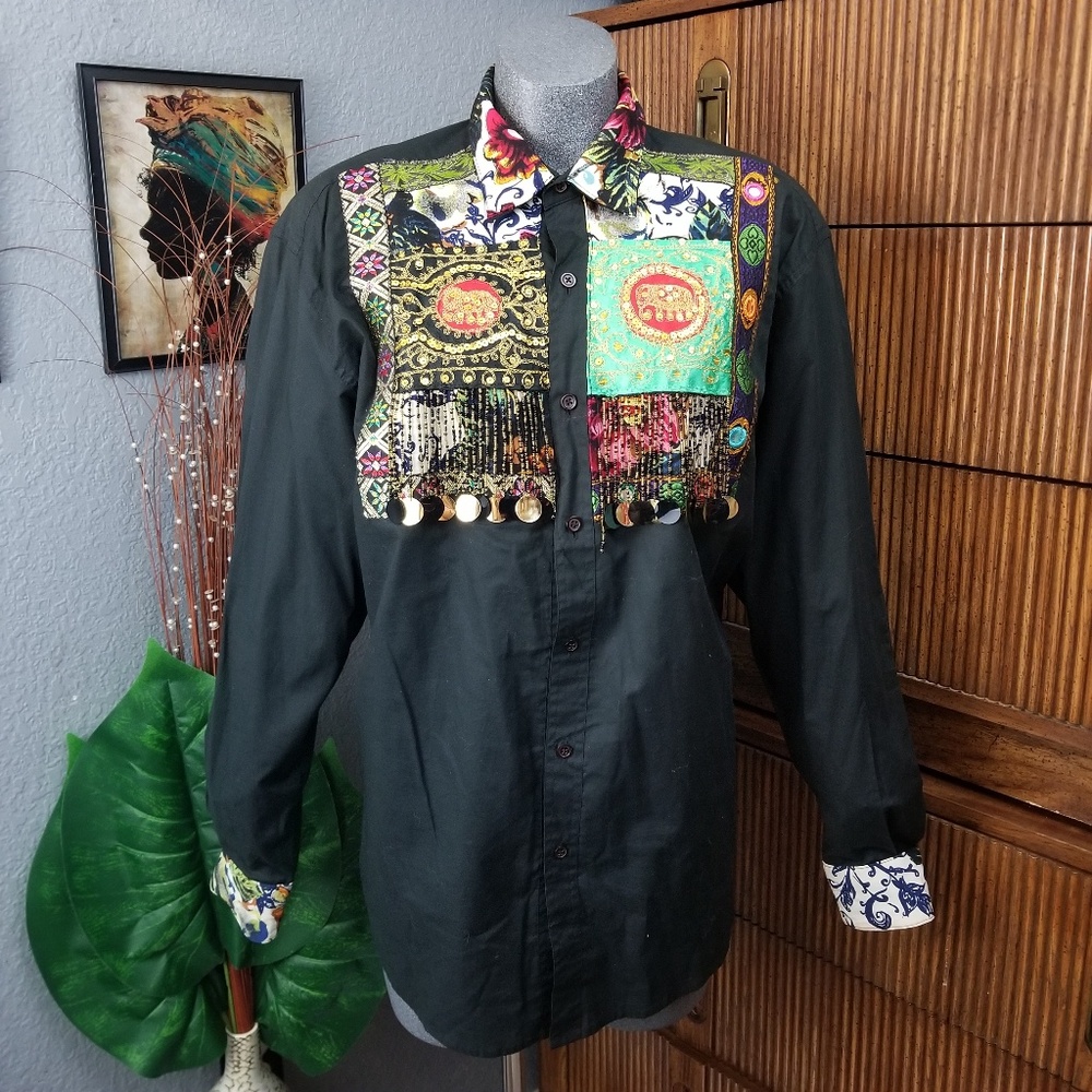 Embellished Button Down Shirt Size Large
